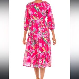Banjanan Autumn Dress - Woden Hedgerow Paradise Pink